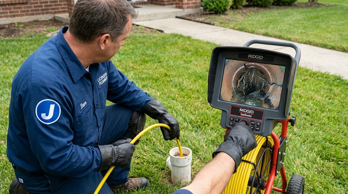 Sewer camera inspection being performed by Johns Plumbing LLC in Chillicothe